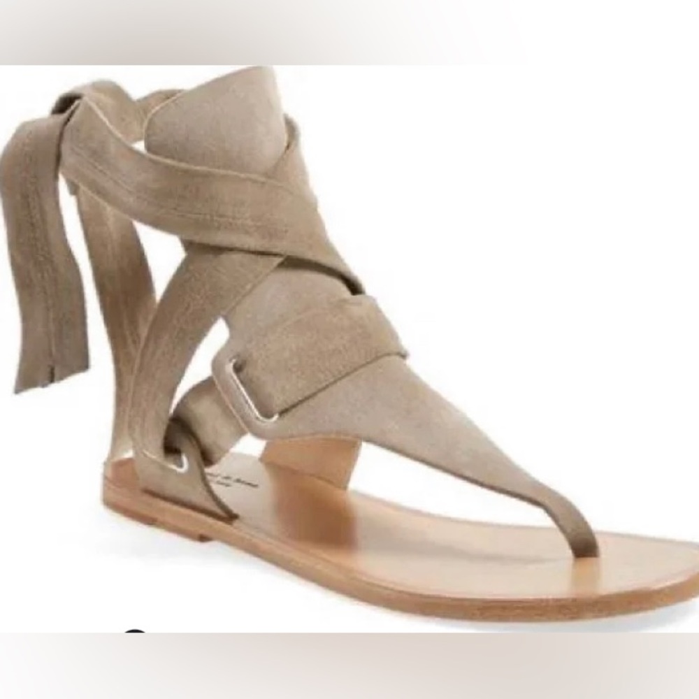rag and bone MARA SANDAL WARM GREY SUEDE SIZE 37EU/ 6US